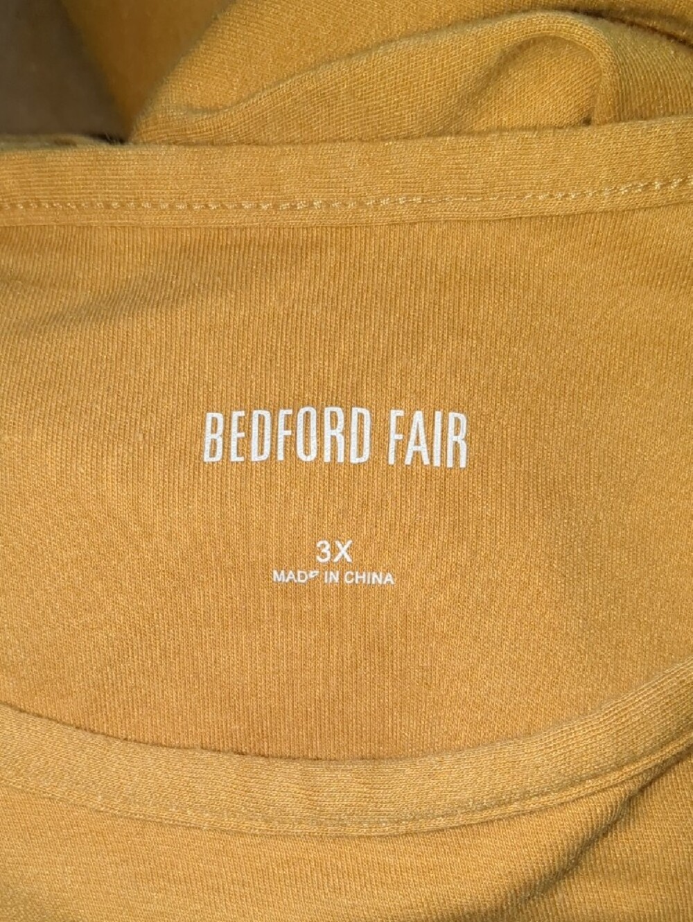 Bedford Fair Women's Long-Sleeve Boatneck Top Mustard Yellow Plus Size 3XL - Picture 5 of 5